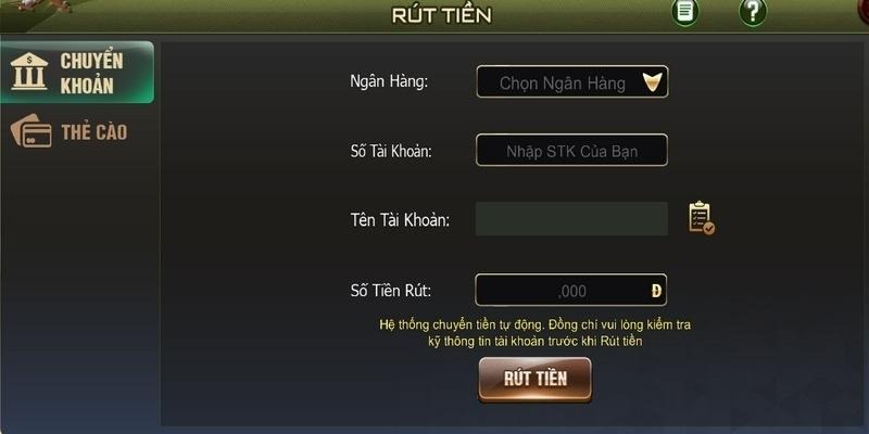 Các bước rút tiền B52 Club trong 1 phút